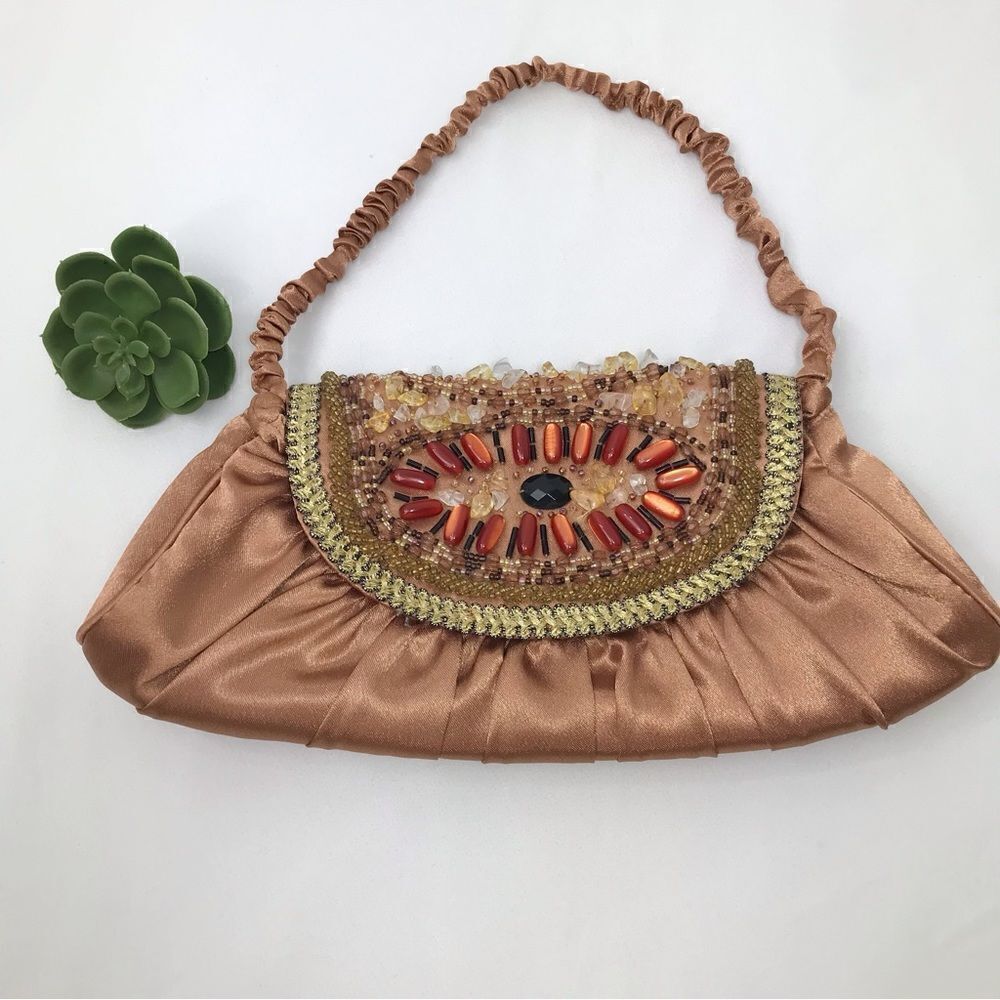 Sasha New York Bead Embellished Satin Handbag